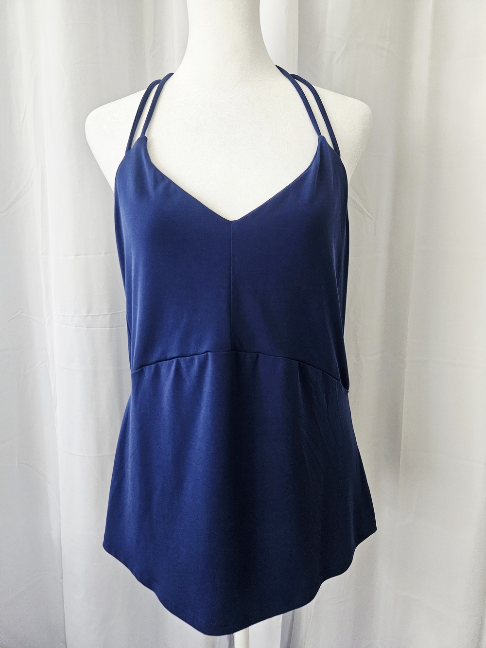 Victoria’s Secret Blue Silky Cami Tank Strappy Top Sleeveless Blouse - Size L
